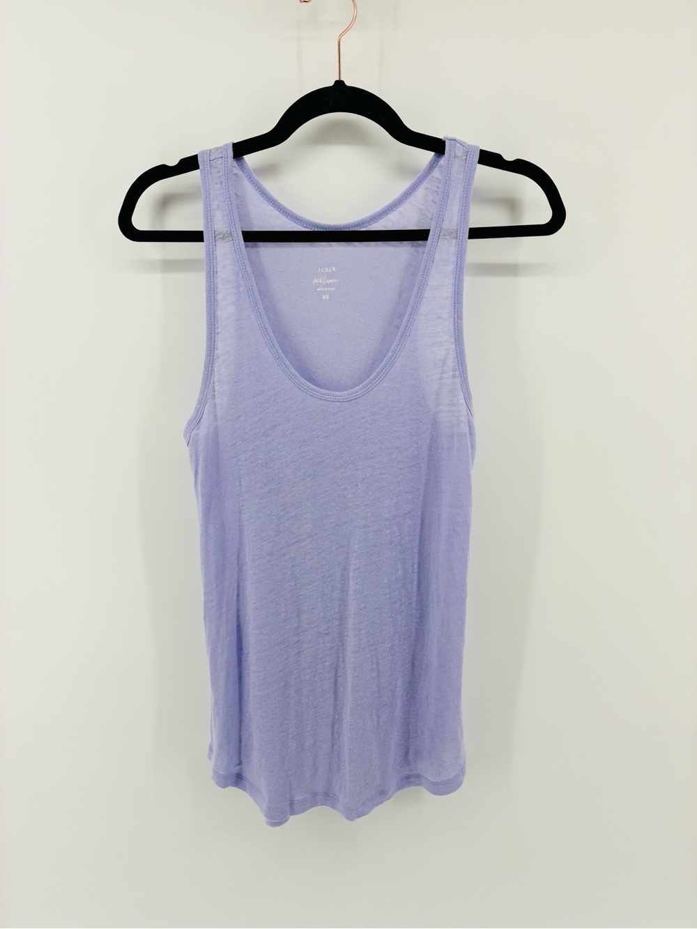 J Crew 100% Linen Sheer Light Purple Women's Scoop Neck Tank Top